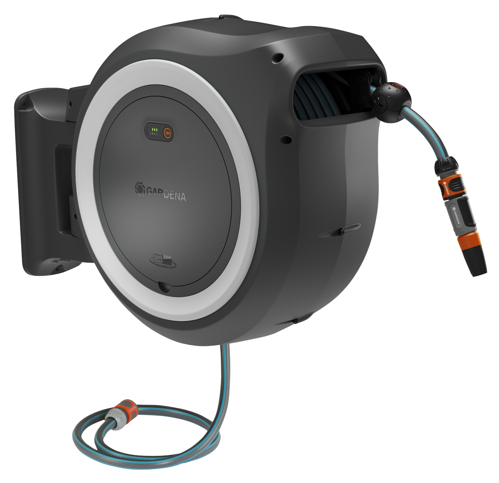 Akumul&aacute;torov&yacute; n&aacute;stěnn&yacute; box na hadici PowerRoll XXL bez akumul&aacute;toru, 40 m, b&iacute;l&yacute;