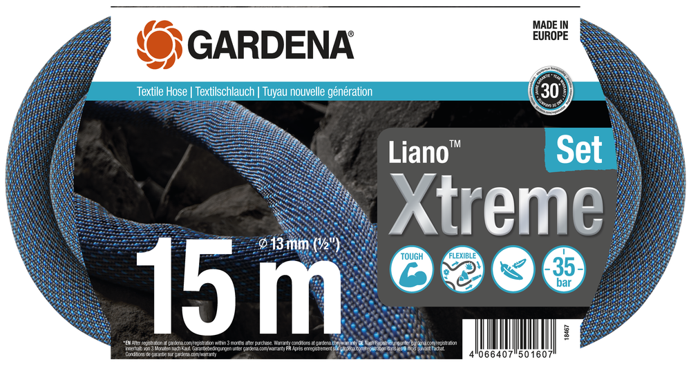 Textile Hose Liano&trade; Xtreme 13 mm (1/2"), 15 m Set