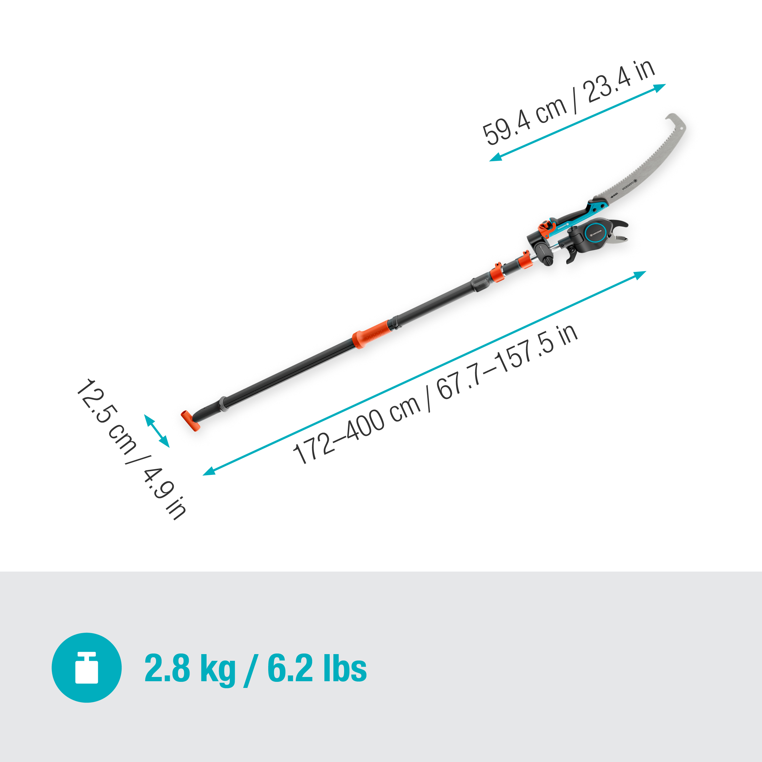 StarCut Pro L Set, Bypass Cut, Telescopic Pruning Lopper with Saw and Adapter