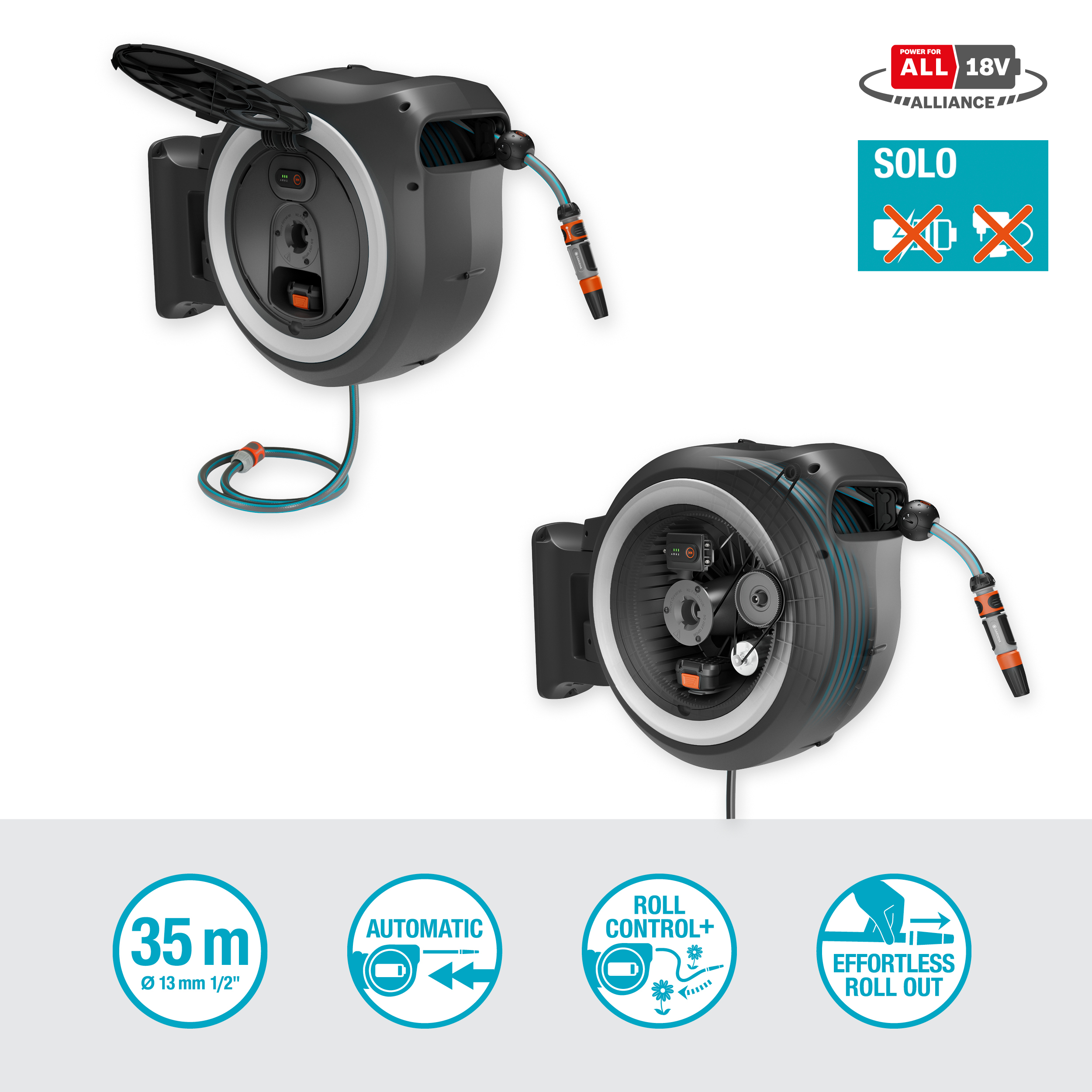 Sein&auml;letkukela PowerRoll XXL 40 m ilman akkua