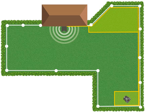 Installation der Kabelunterstützung, wobei mehrere Bereiche mit schwachem Signal in einer Schleife verbunden werden
