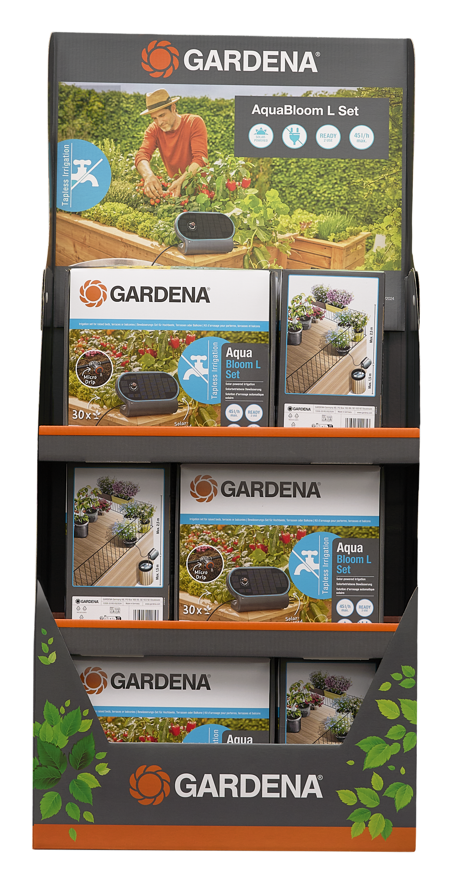 AquaBloom L, aurinkoenergialla toimiva automaattinen kastelusarja