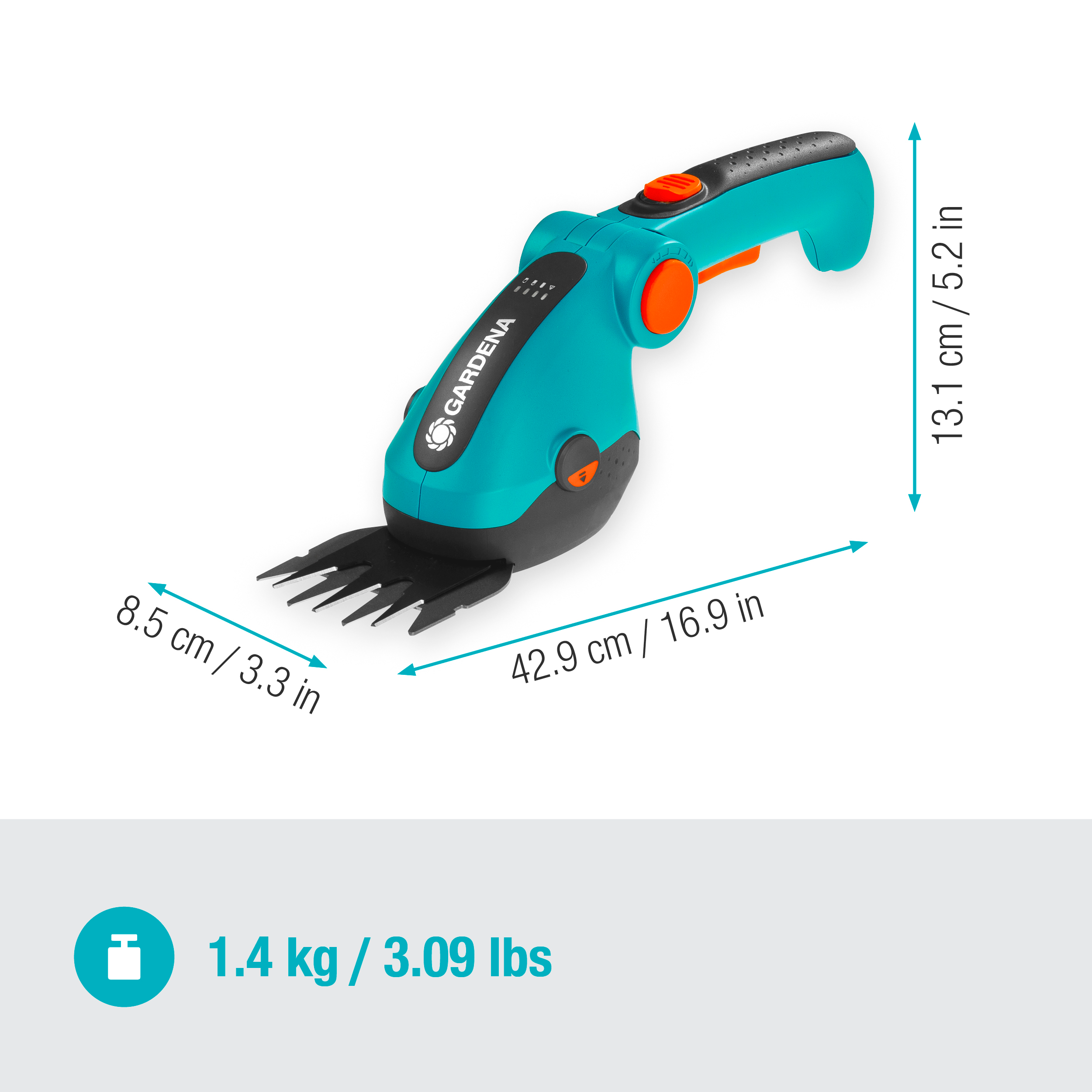 Akumul&aacute;torov&eacute; nožnice na tr&aacute;vu a kr&iacute;ky ComfortCut Li