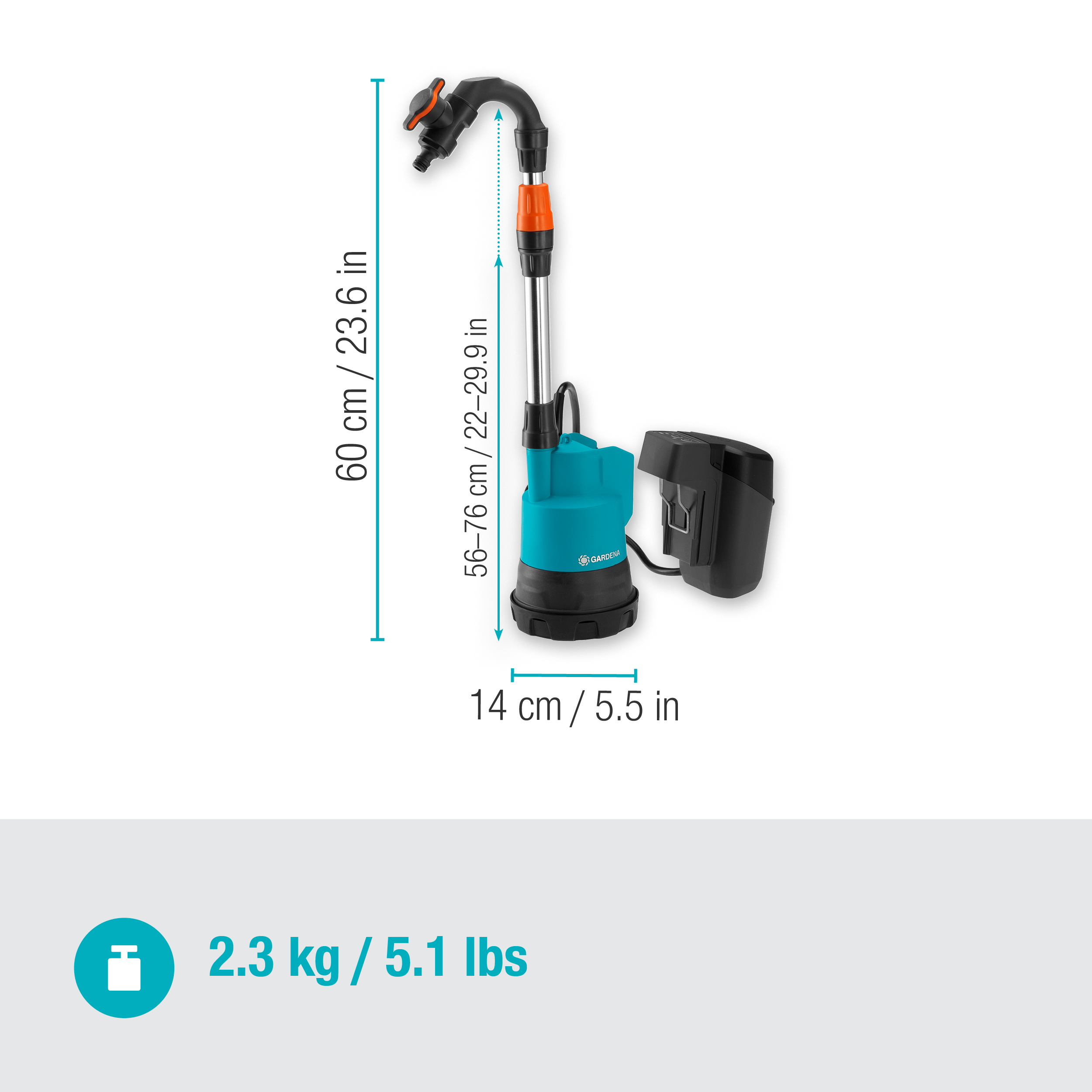 Akumuliatorinis lietaus vandens siurblys 2000/2 18V P4A
