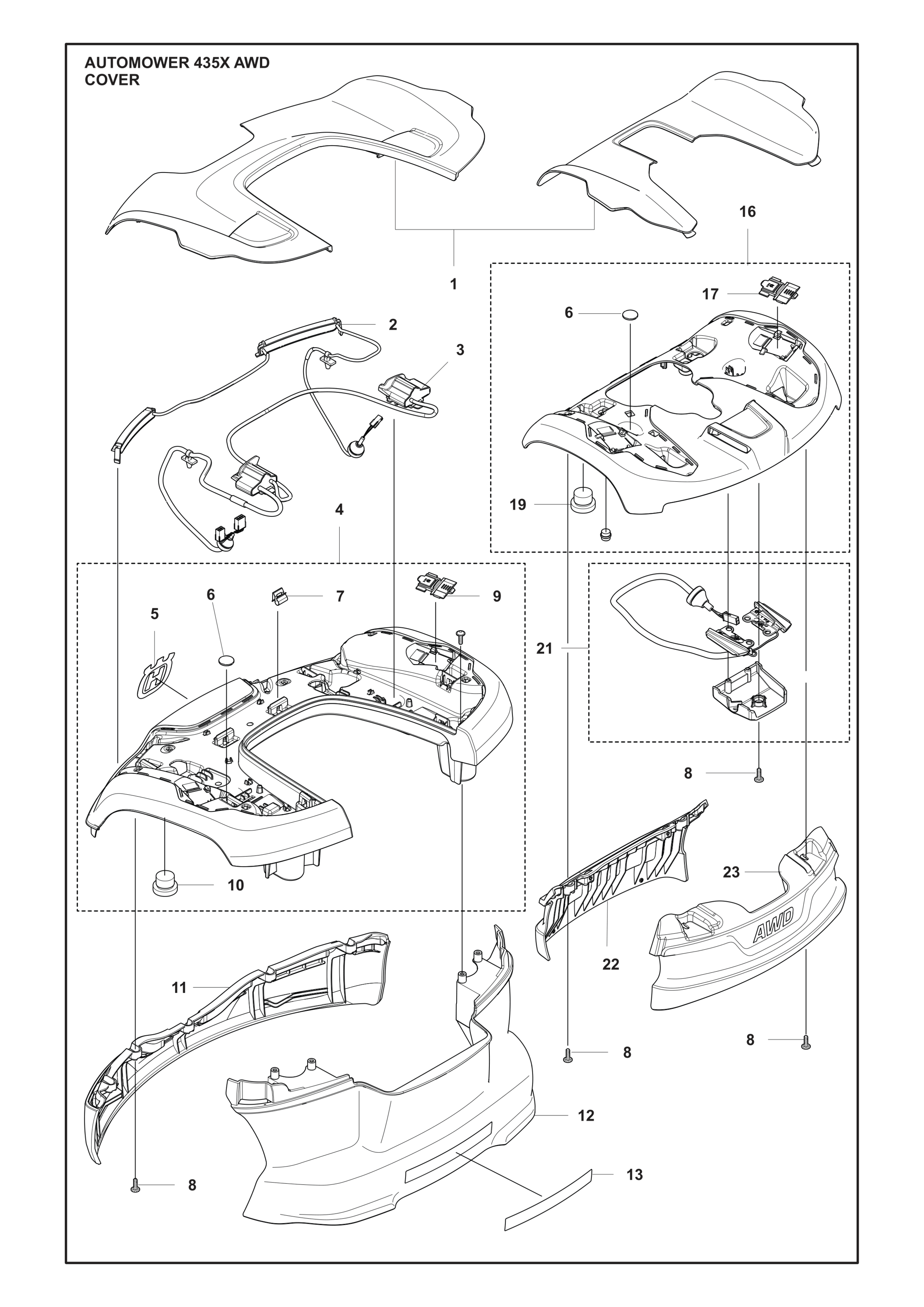 Parts, manuals and support for Automower® 435X AWD | Husqvarna US