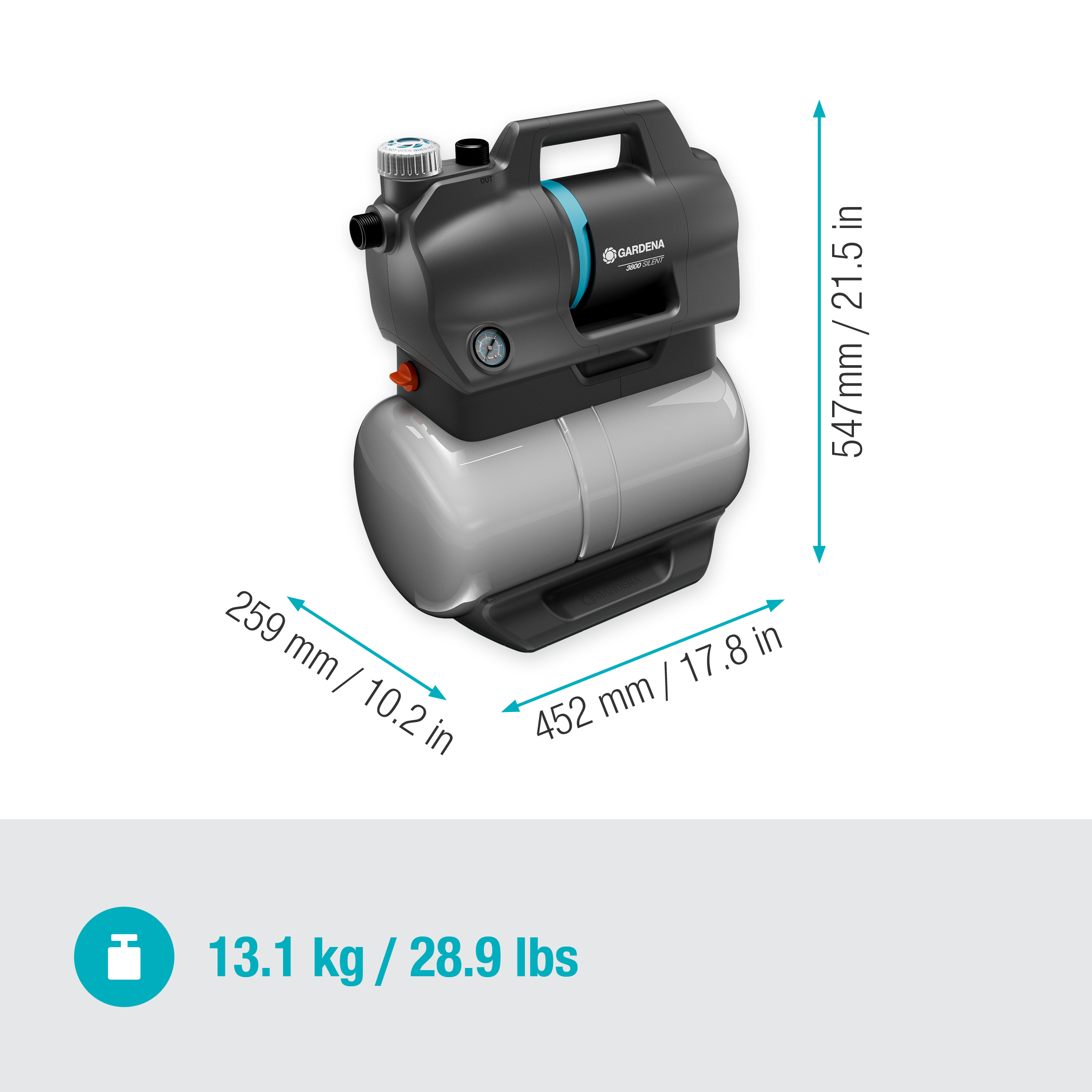 &Pi;&iota;&epsilon;&sigma;&tau;&iota;&kappa;ό &Sigma;&upsilon;&gamma;&kappa;&rho;ό&tau;&eta;&mu;&alpha; Gardena Silent 3800 &mu;&epsilon; &Beta;&alpha;&rho;&epsilon;&lambda;ά&kappa;&iota;
