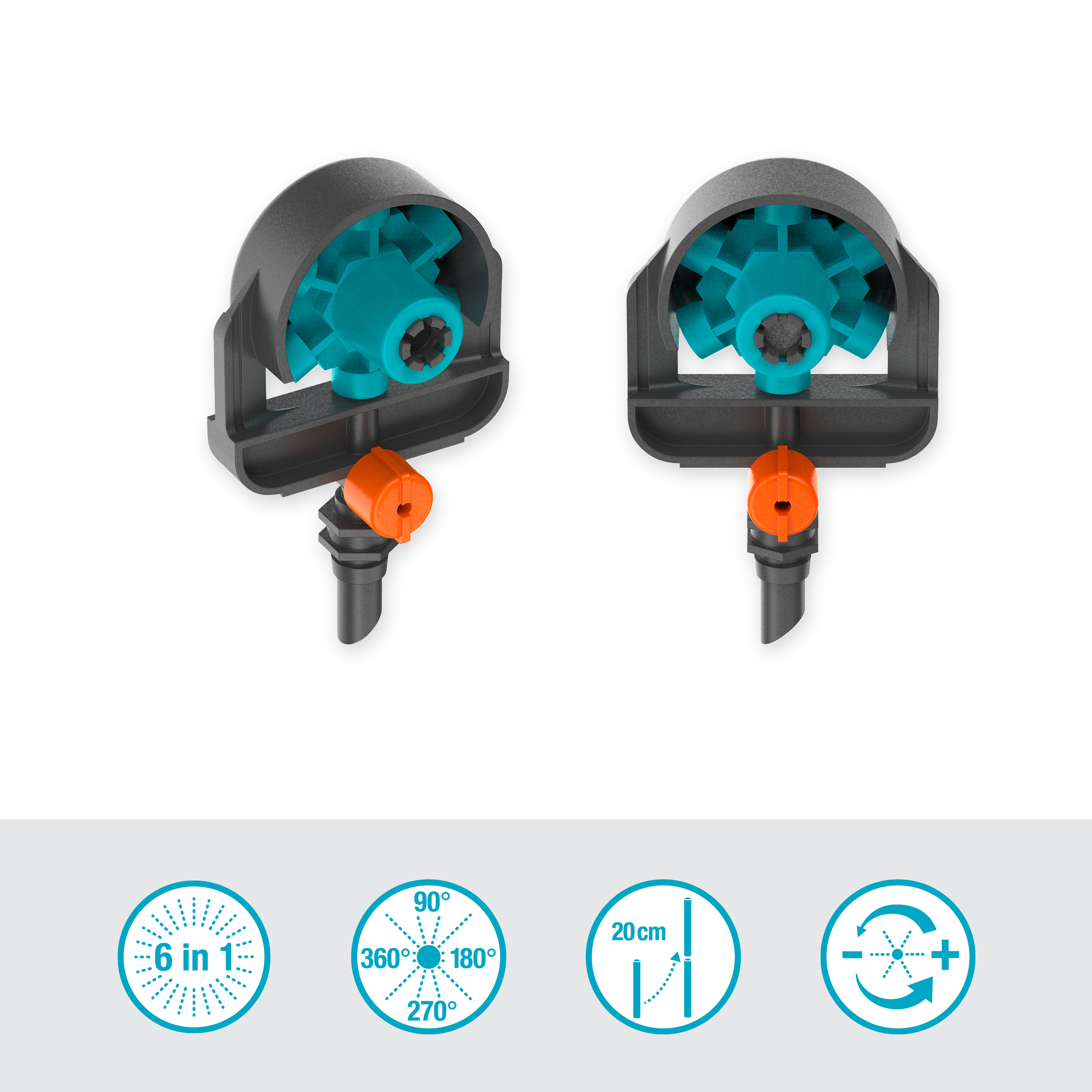 Microspruzzo 6 in 1 a settori regolabili