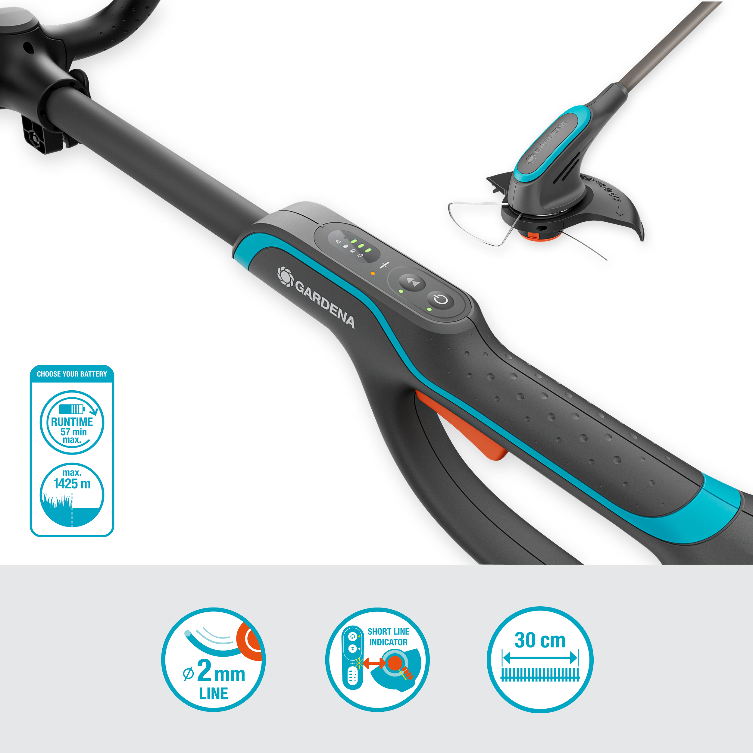 Krachtige grastrimmer PowerTrim 30 18V Solo Unit