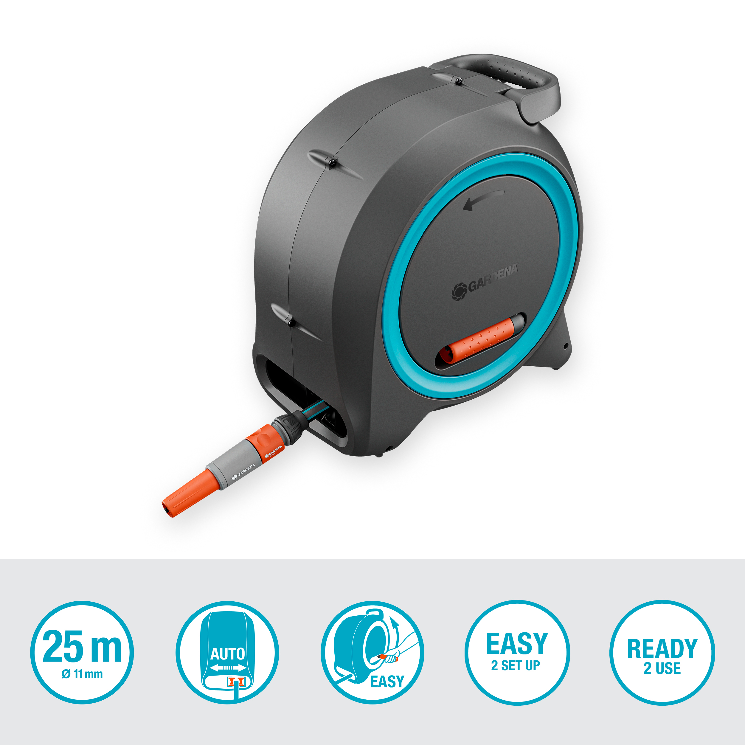 Dual 2in1 Roll-up 25 Hose Reel