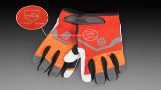 Kesztyű, műszaki láncfűrészvédelemmel, 1. osztály, 20 m/s