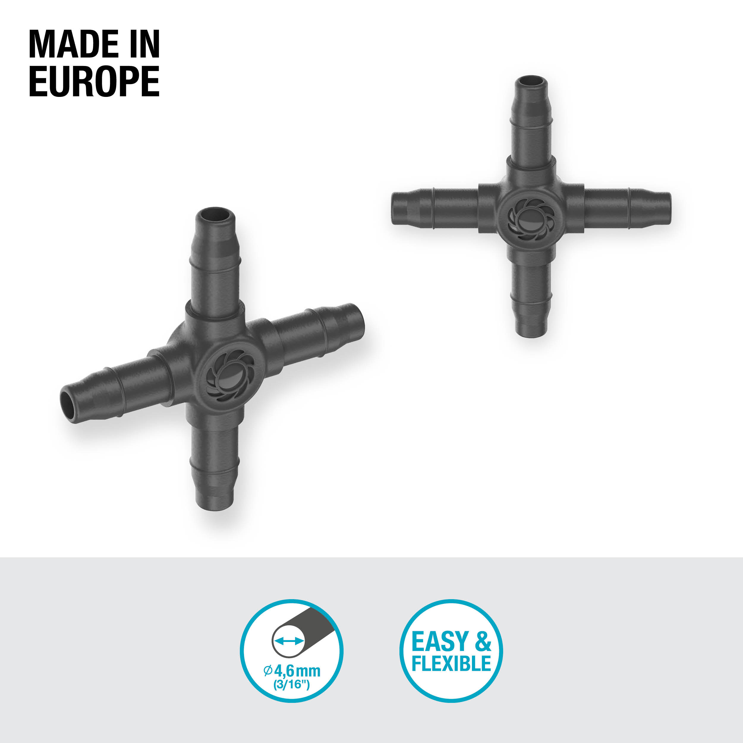 D&eacute;rivation en croix 4.6 mm