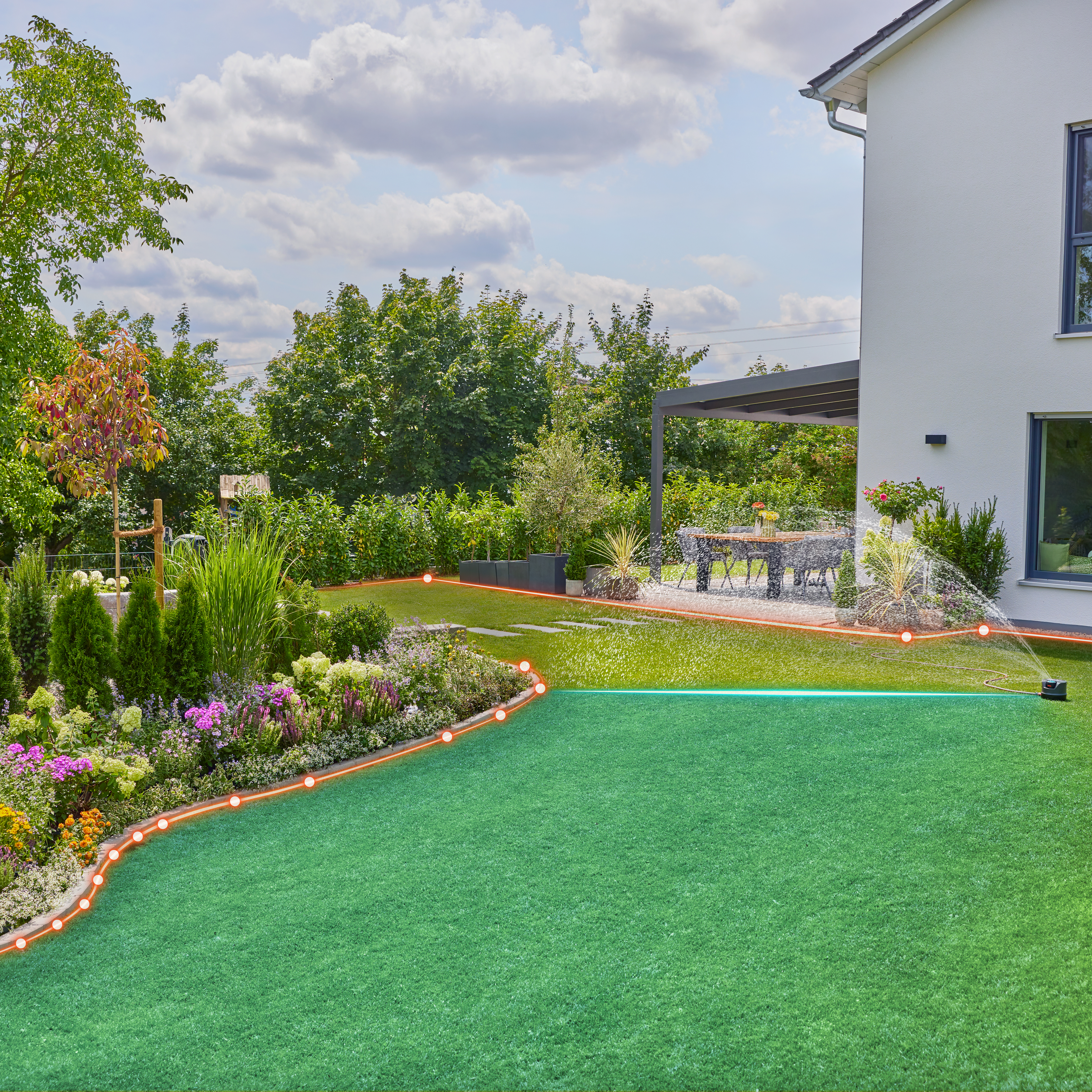 System nawadniania AquaPrecise, zasilany energią słoneczną, do trawnik&oacute;w