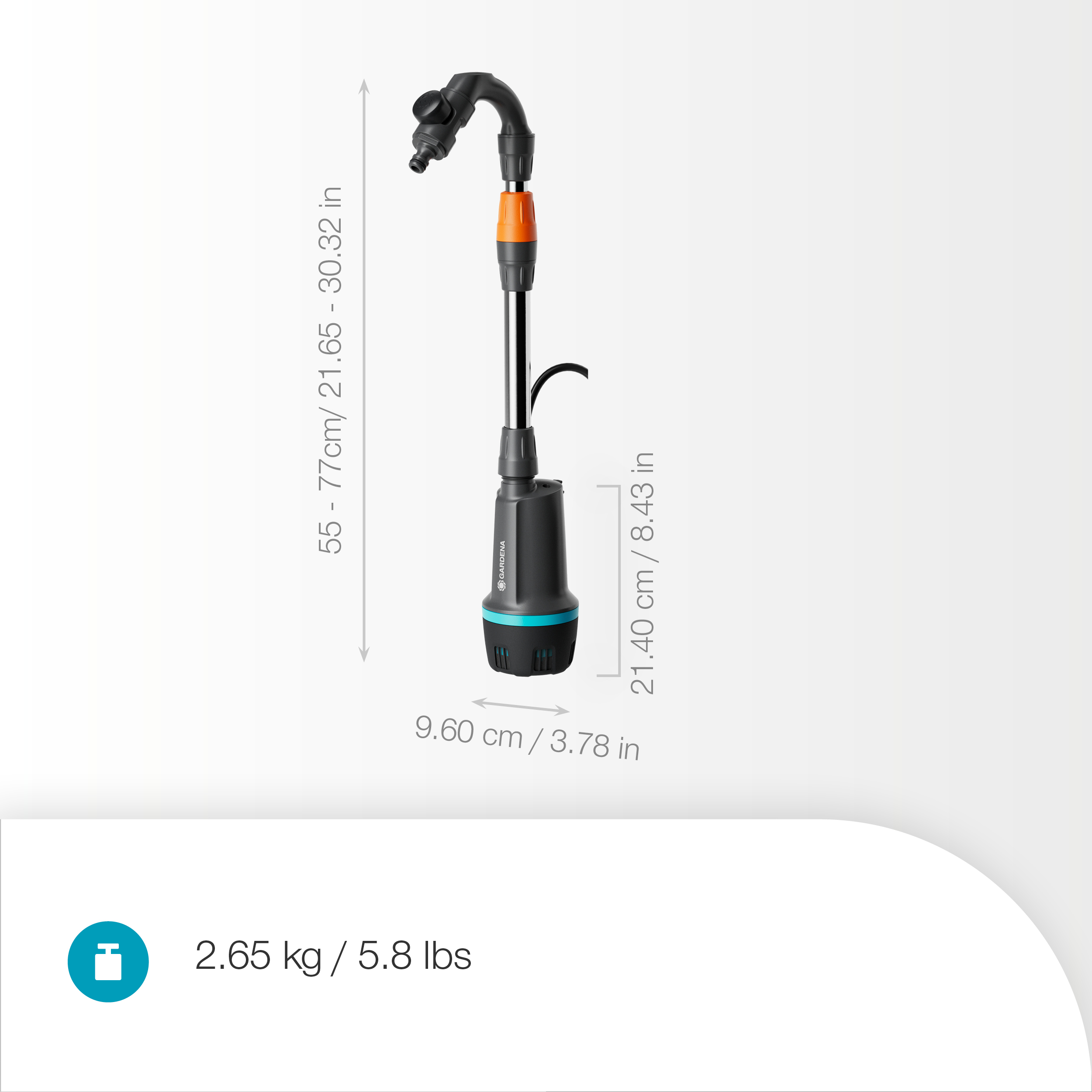 Pompa per Cisterna a batteria 2400 Comfort Automatic 18V P4A Set pronto all'uso, Pompe