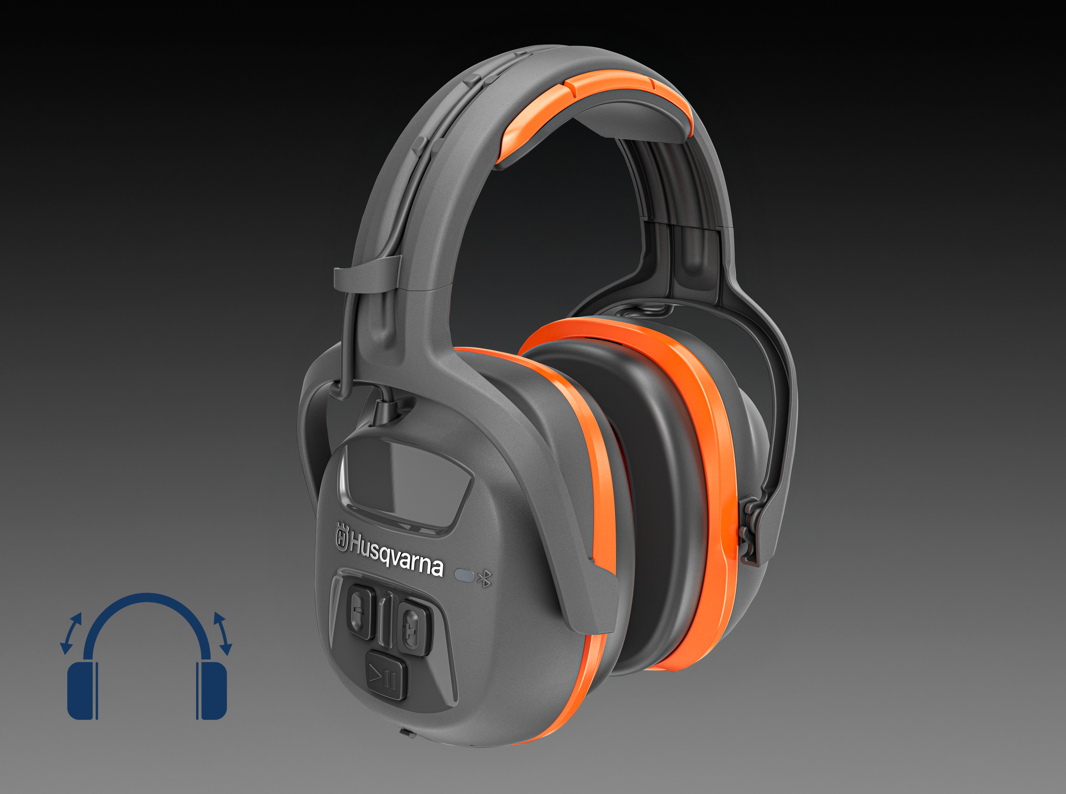 Ochrana sluchu Husqvarna s Bluetooth® – Nastavitelný náhlavní oblouk