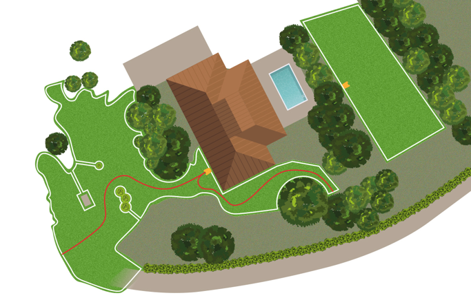 Automower installation with two charging stations