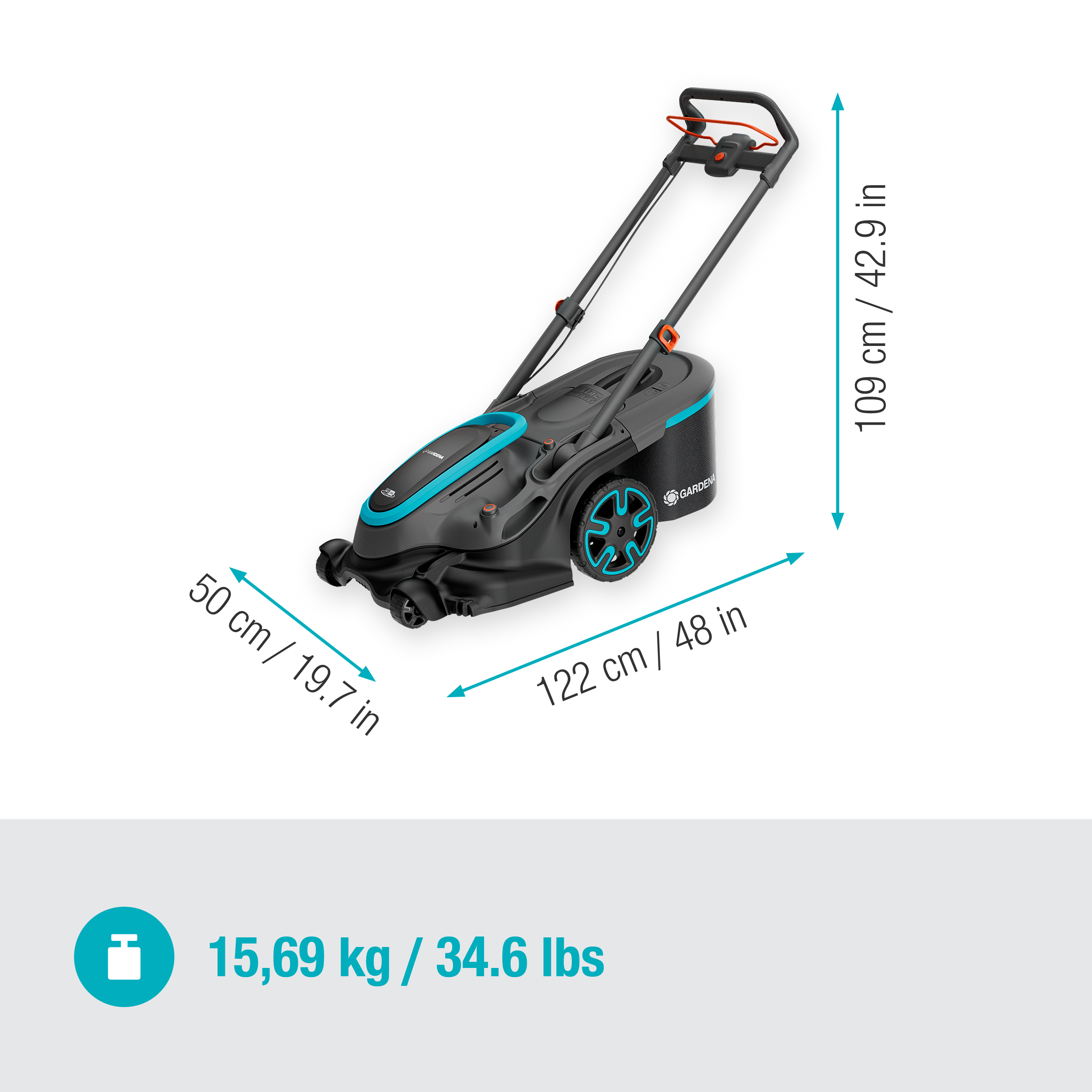 PowerMax Duo 46/36V Solo Rasaerba a Batteria da Elevate Prestazioni, Doppia Lama