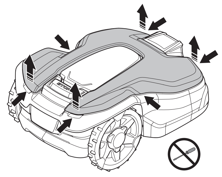 Зняття верхньої кришки газонокосарки Automower 305