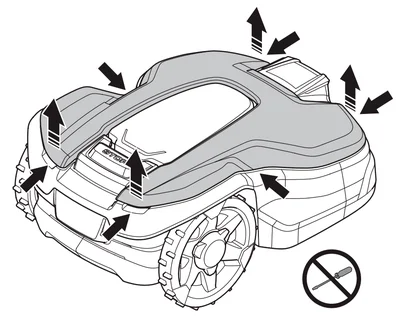 Remove the top cover of Automower 305