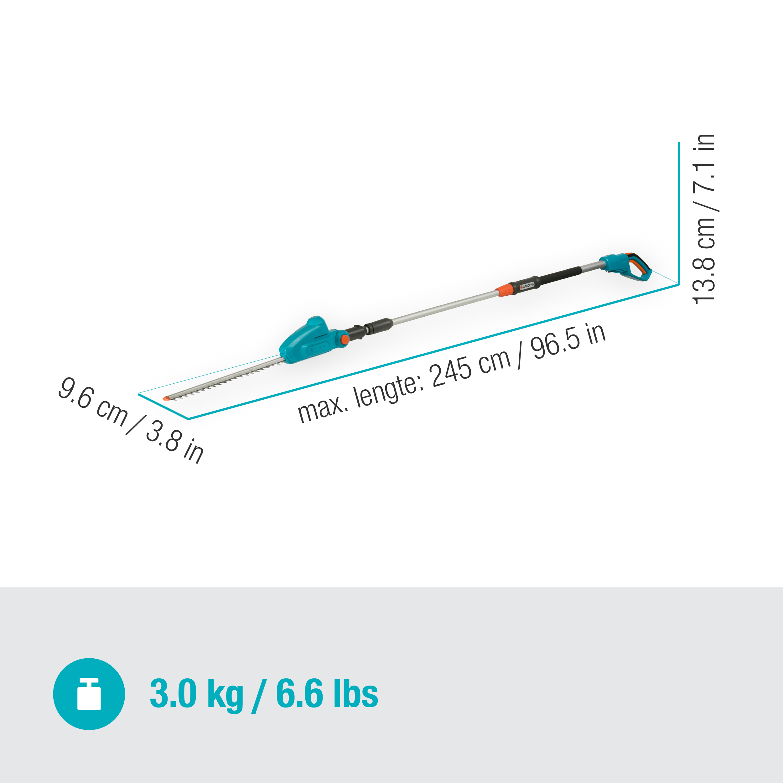 Taille -haies sur perche THS42/18V P4A sans batterie - GARDENA