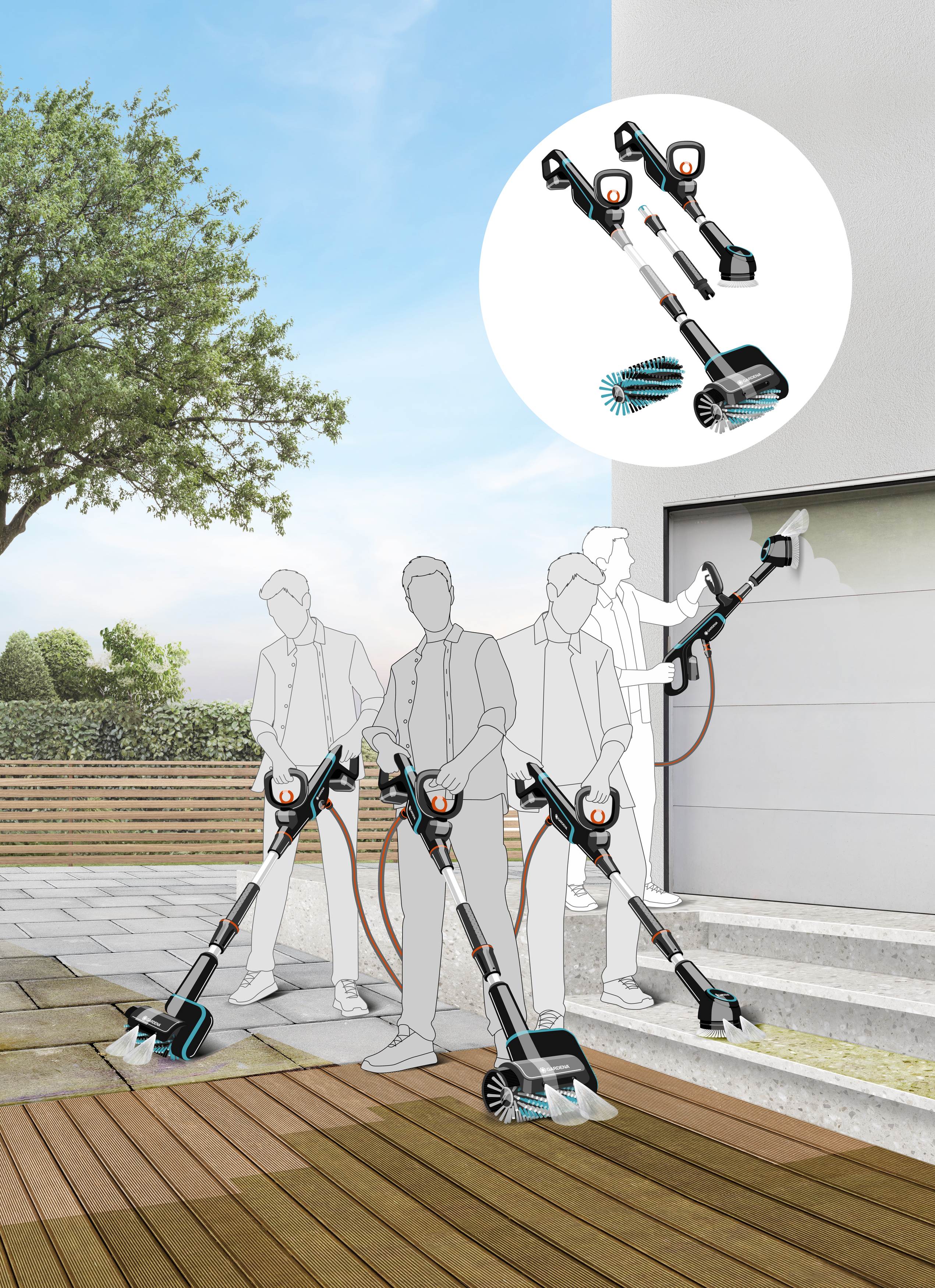 Baterijski čistač AquaBrush - Univerzalni 04/18V P4A - komplet