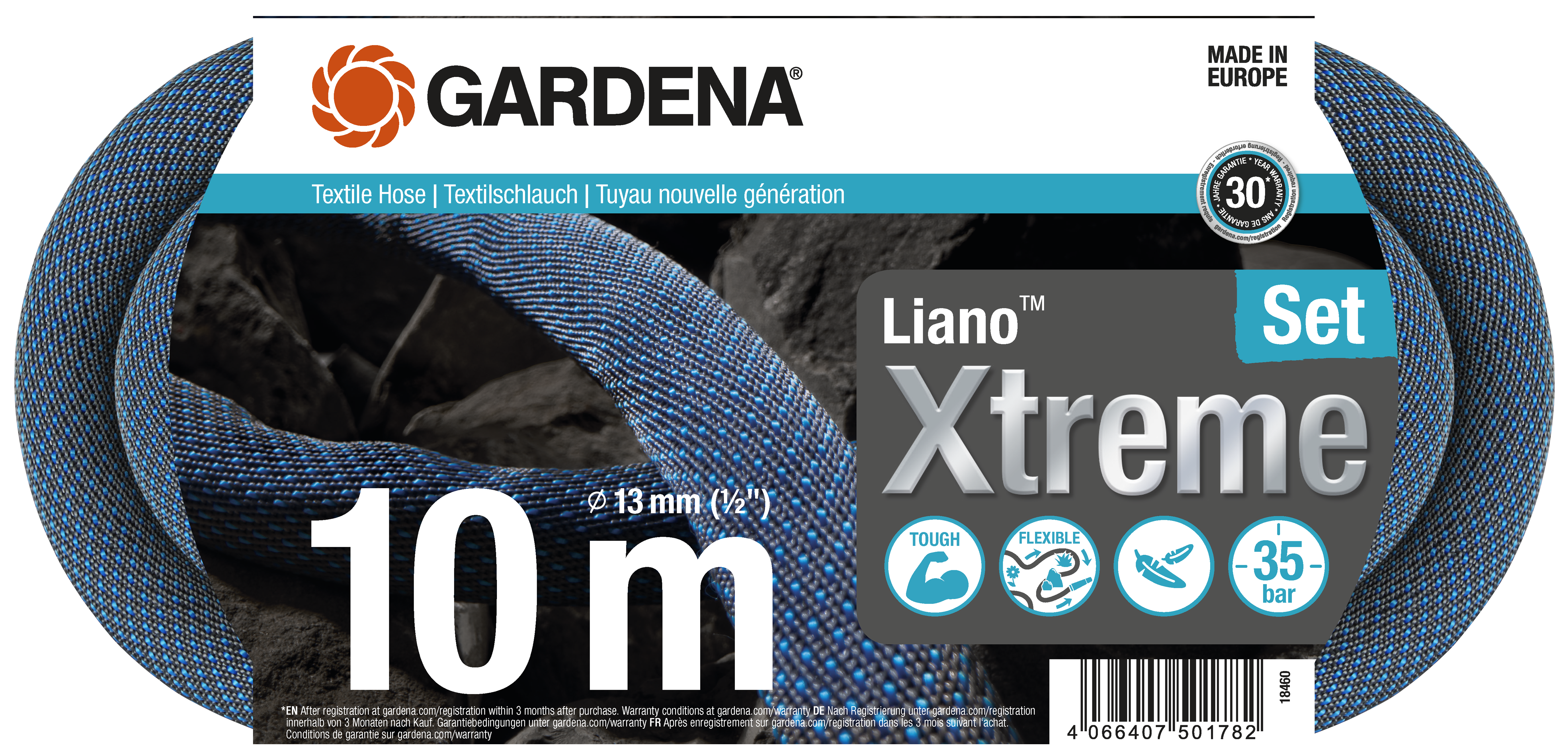 Tekstiilvoolik Liano&trade; Xtreme 10m, liitmikega komplekt 18225/18220