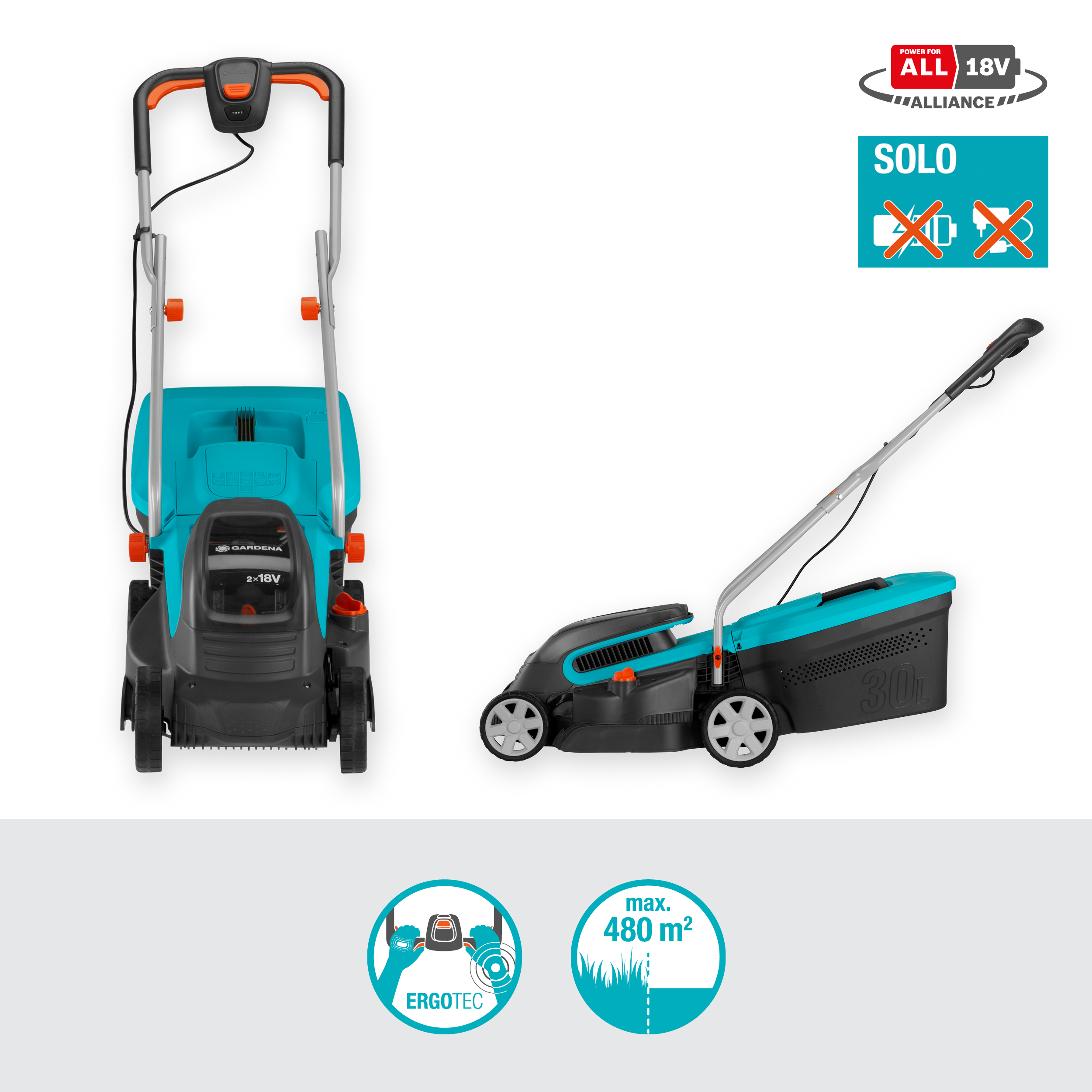 Akumuliatorinė vejapjovė PowerMax&trade; 32/36V P4A - be akumuliatoriaus