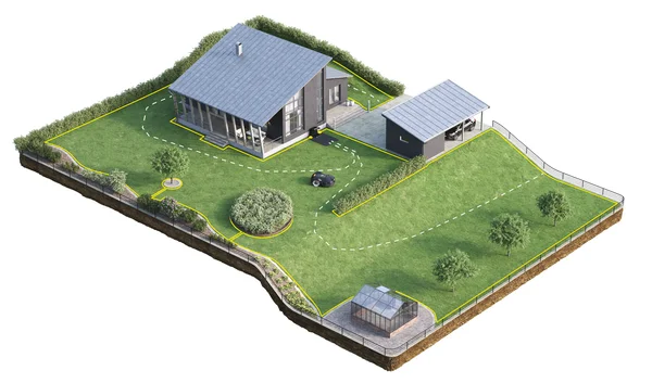 Automower installation, medium-sized complex lawn