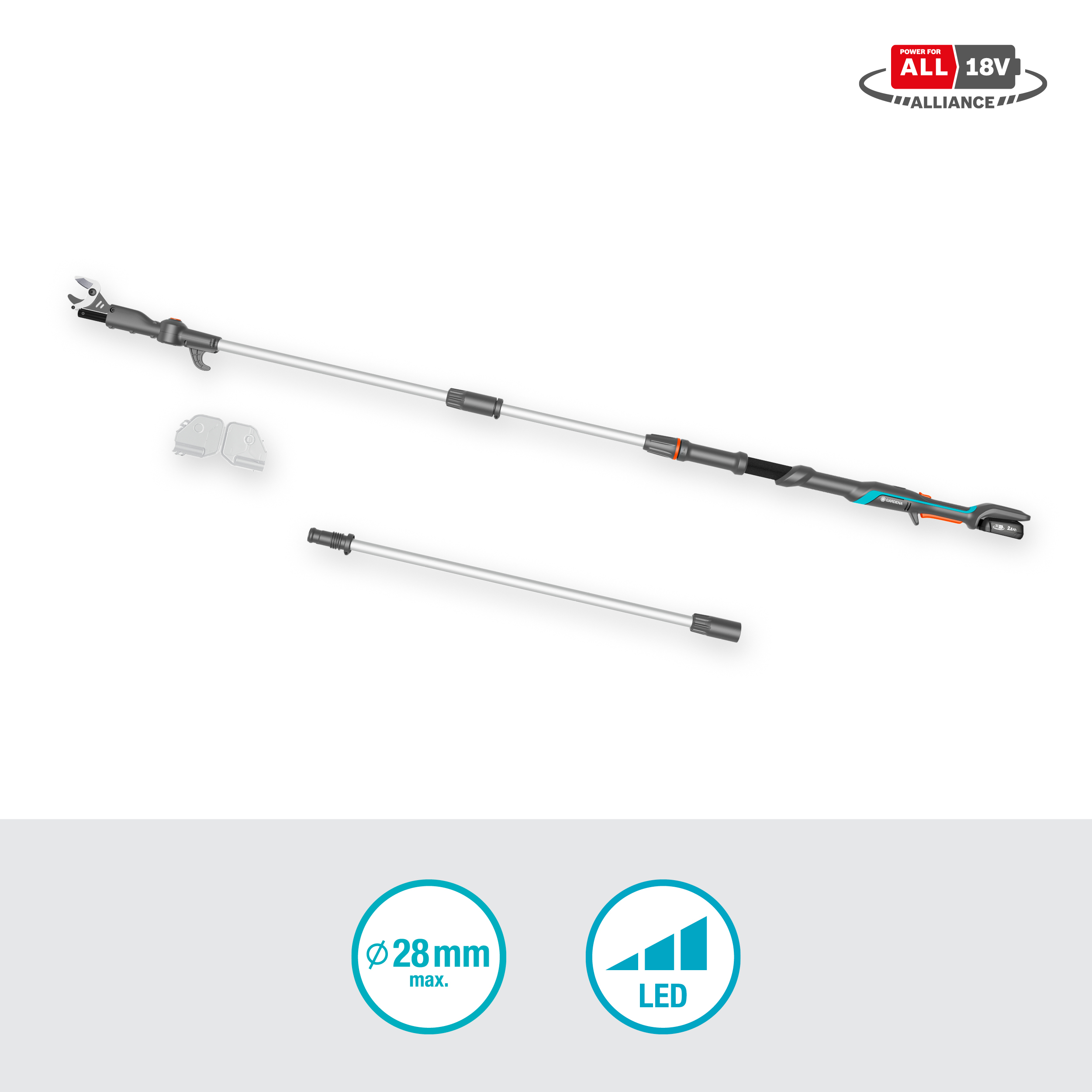 HighCut 360/18V P4A akkumul&aacute;toros teleszk&oacute;pos &aacute;gv&aacute;g&oacute; oll&oacute; haszn&aacute;latra k&eacute;sz k&eacute;szlet