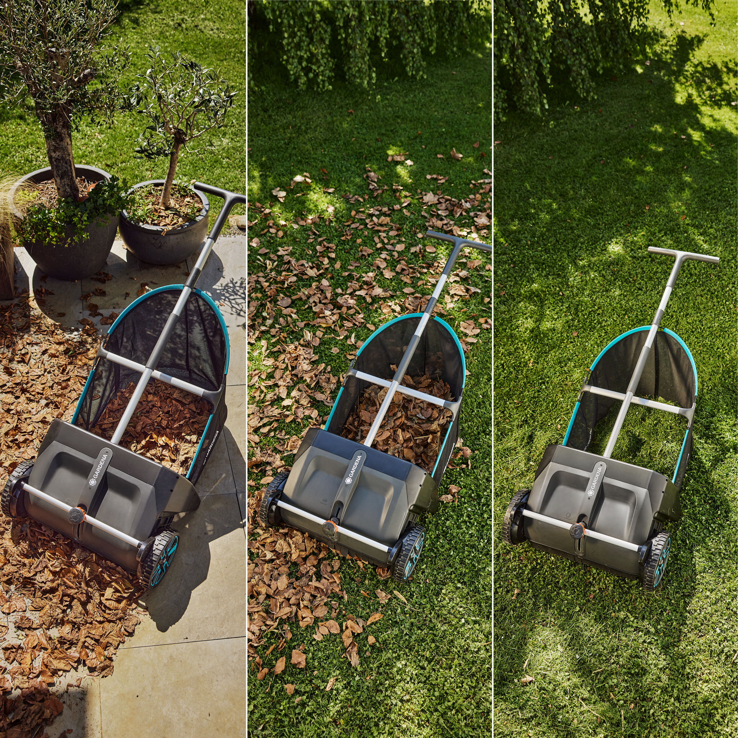Laub- und Rasensammler f&uuml;r Rasen und Terrassen