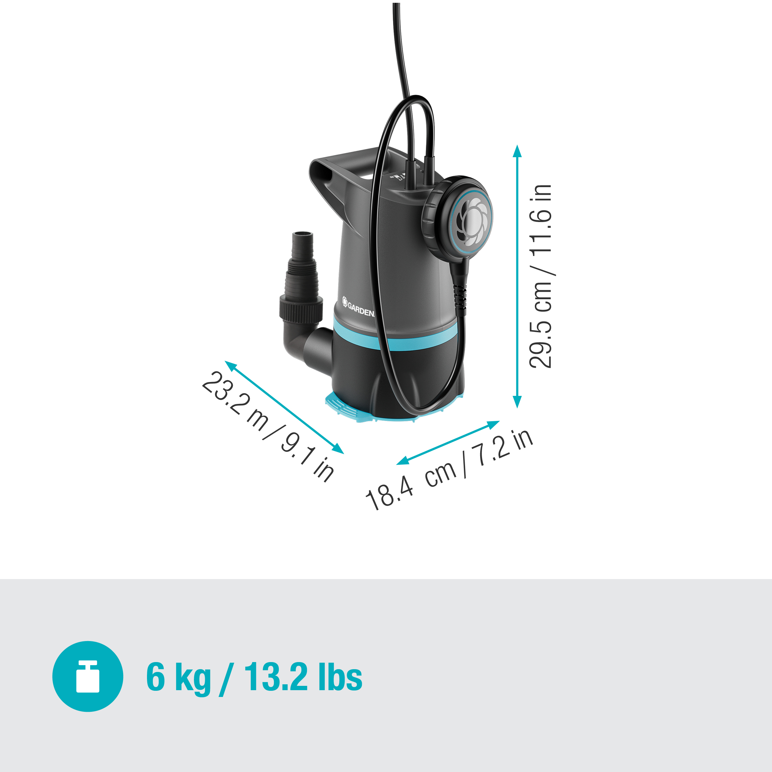 2in1 panardinamas &scaron;varaus/ne&scaron;varaus vandens siurblys 20000 BASIC, 20.000 l/h, su plūdiniu jungikliu