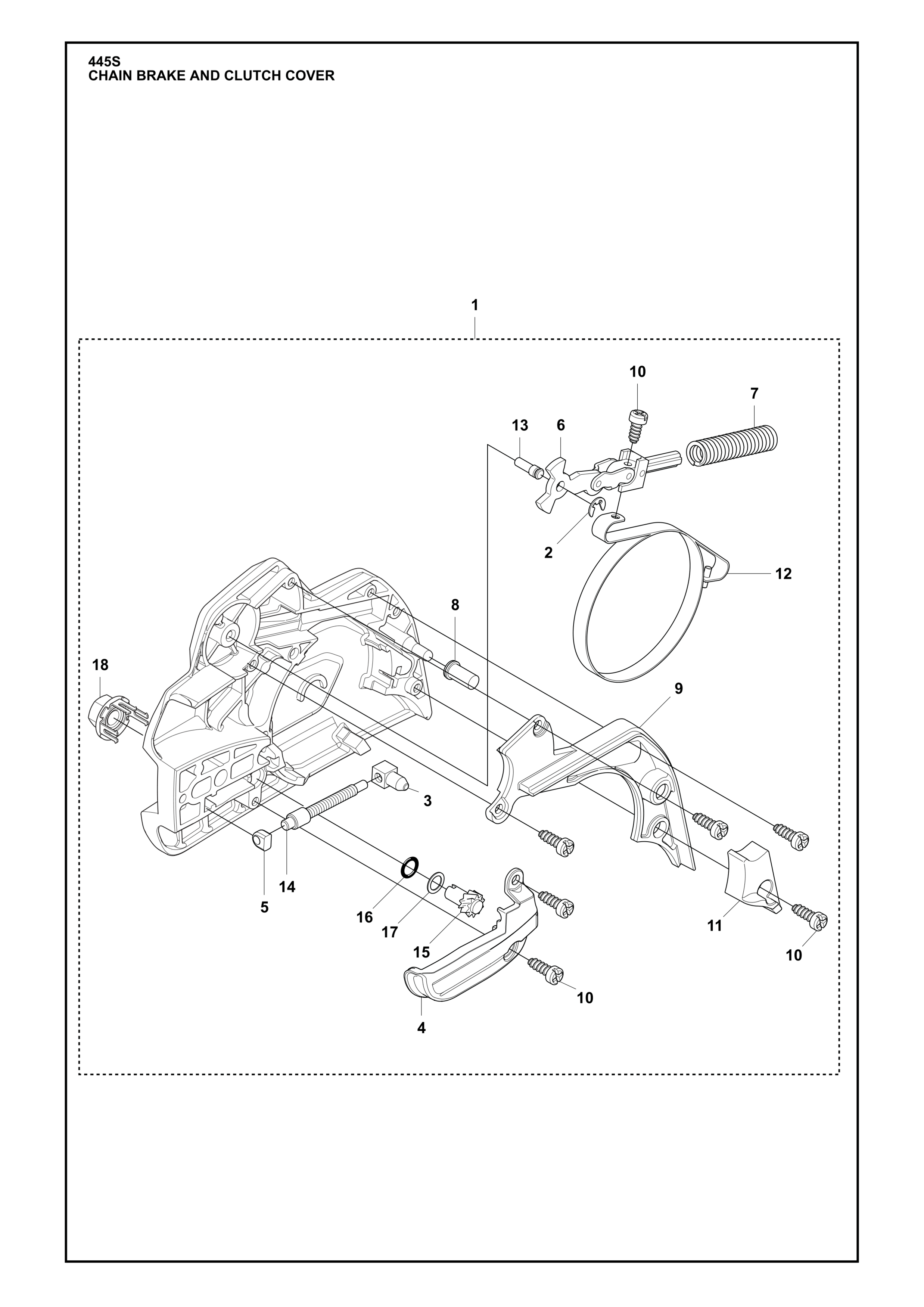CHAIN BRAKE AND CLUTCH COVER