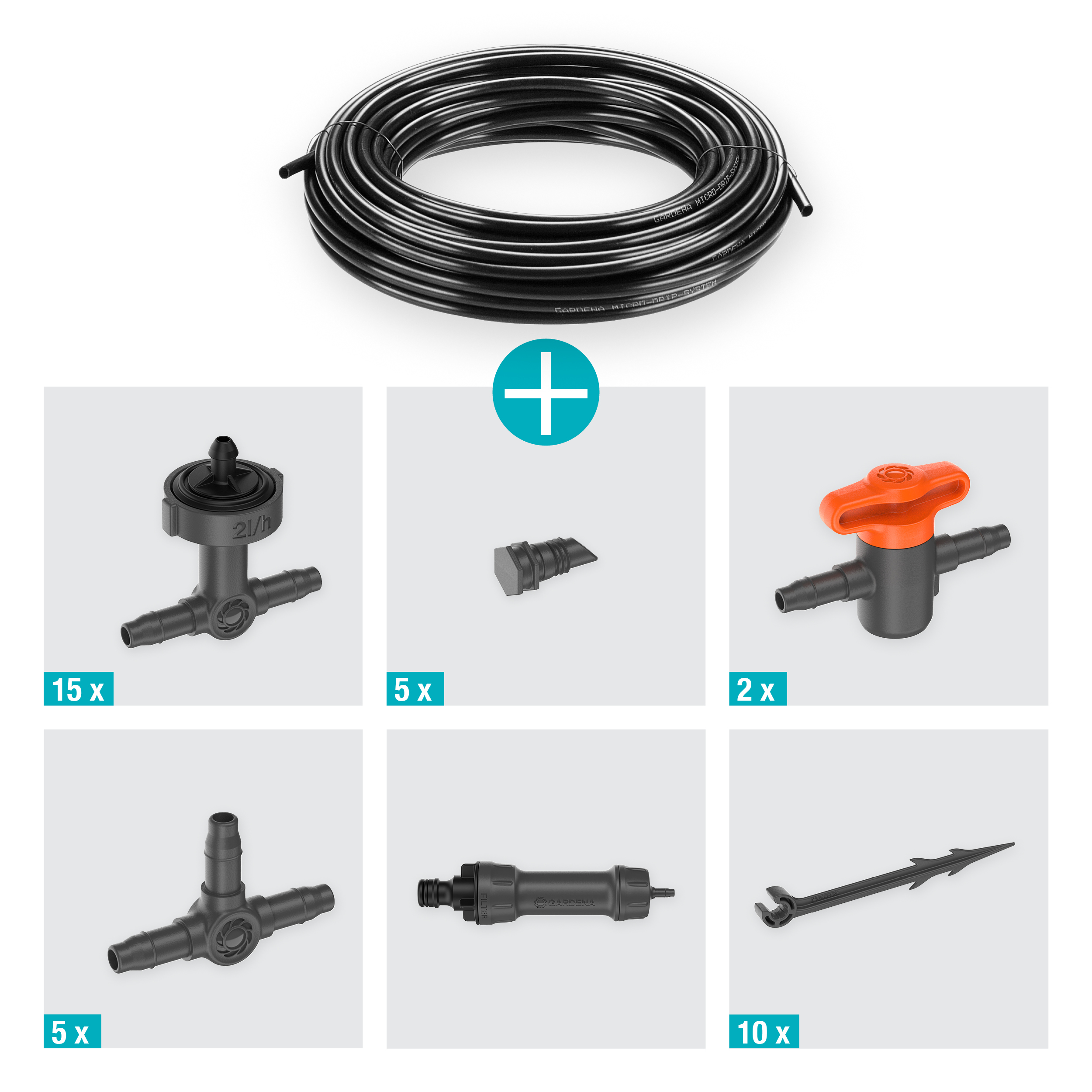 Micro-Drip-Bewatering Balkon Set (15 planten)​