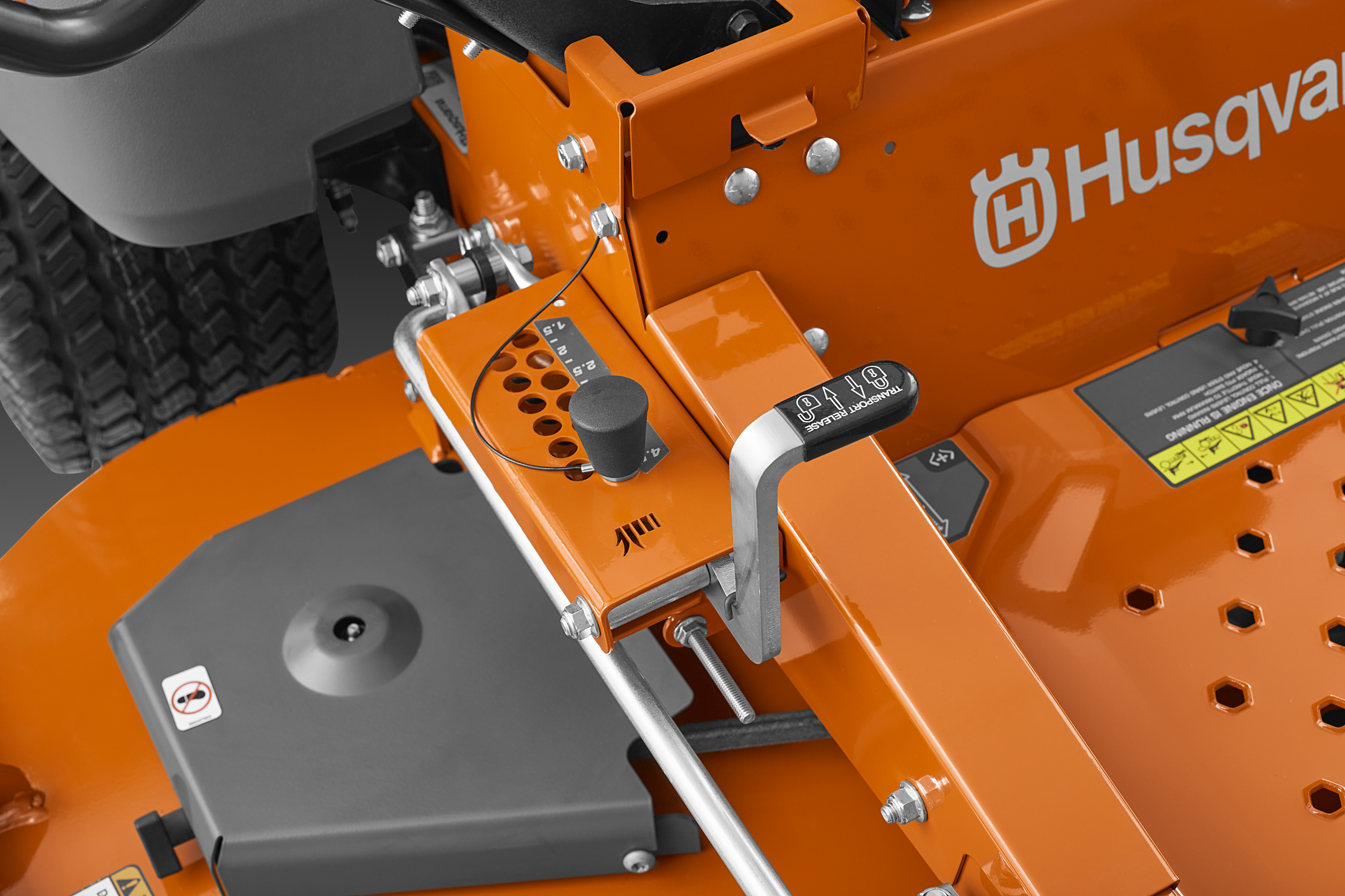 13 position deck height adjustment