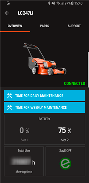 Нагадування про технічне обслуговування в програмі Husqvarna Connect – повідомлення про технічне обслуговування