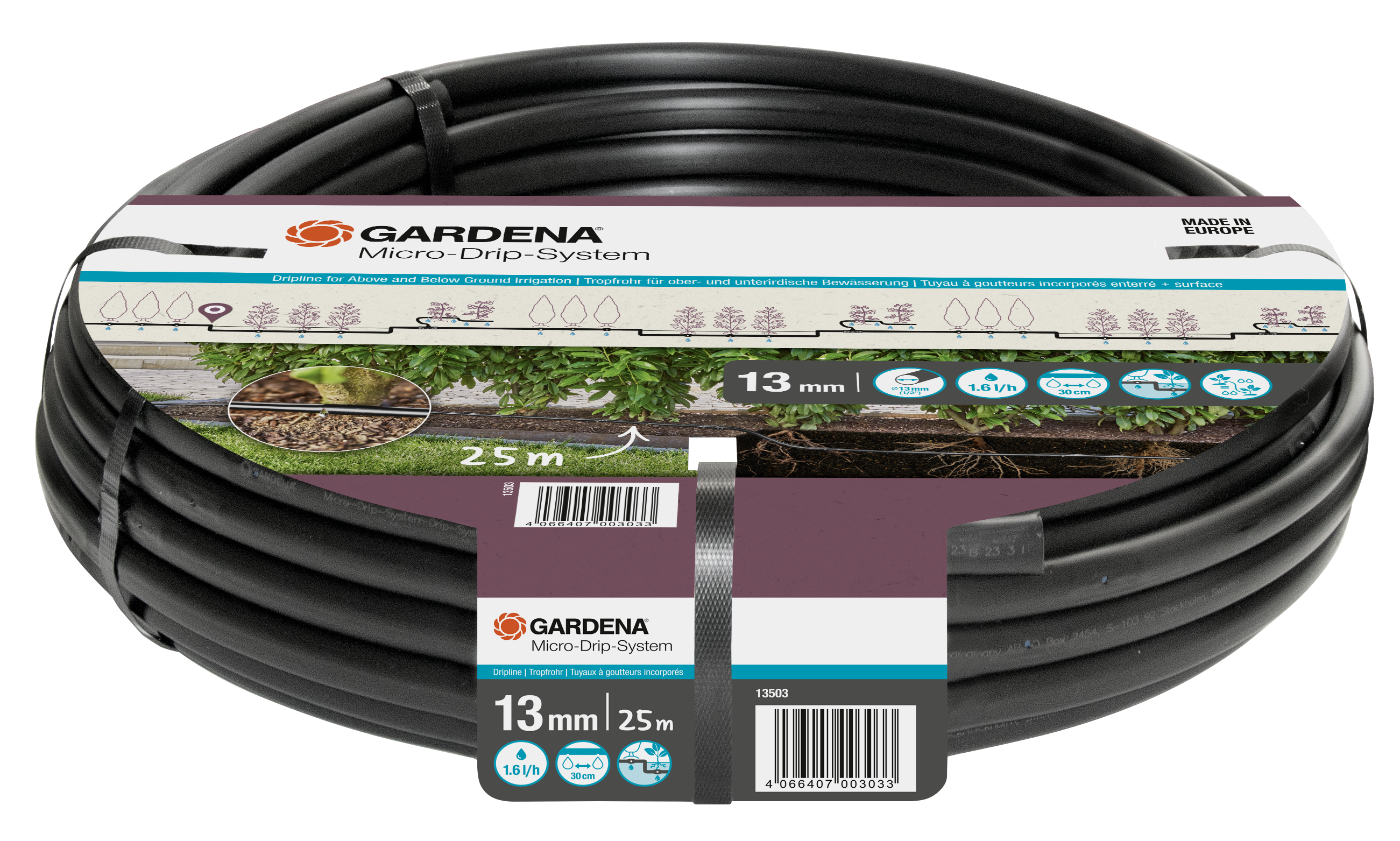 Лінія крапельного поливу для кущів або живої огорожі (25 м)