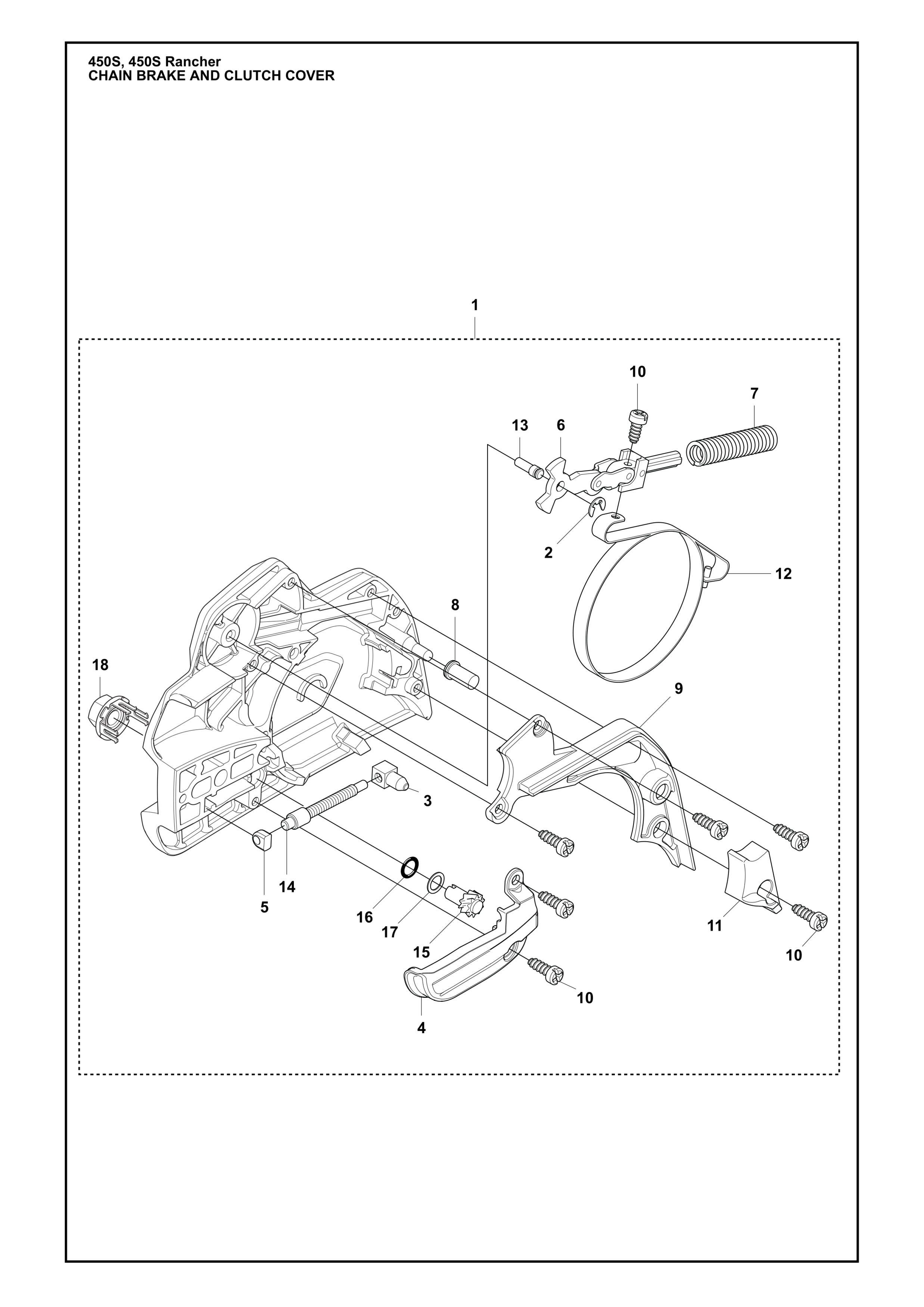 CHAIN BRAKE AND CLUTCH COVER